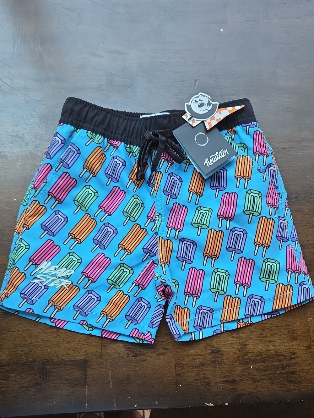 Headster Size 8 Boys Blue Swim Shorts with Lining NEW